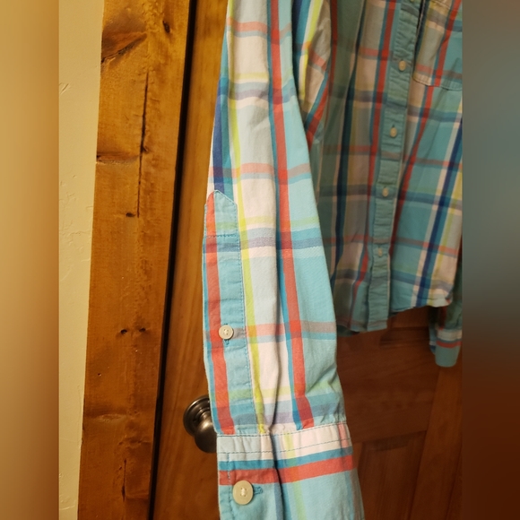 Hollister plaid button down-blue - Picture 4 of 4